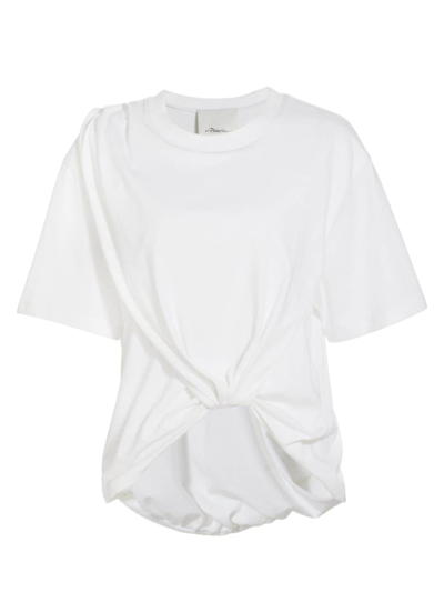 3.1 PHILLIP LIM / フィリップ リム WOMEN'S DRAPED COTTON JERSEY T-SHIRT