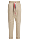 Moncler Men's Pleated Side-tape Chino Jogger Pants In Beige