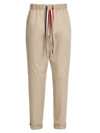 Moncler Men's Pleated Side-tape Chino Jogger Pants In Sand