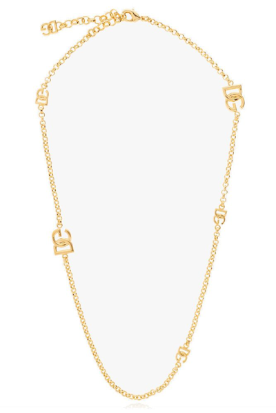 Dolce & Gabbana Dg-logo Chain Necklace In Gold