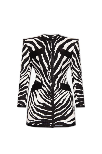 Dolce & Gabbana Metallic Zebra Jacquard Single-breasted Blazer