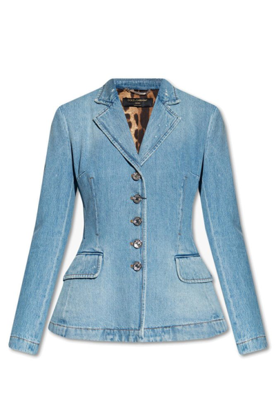 Dolce & Gabbana Denim Blazer In Blue