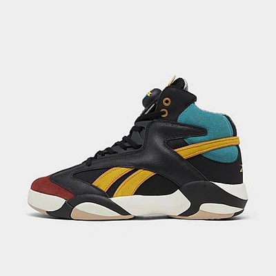 Reebok Shaq Attaq Man Sneakers Black Size 12 Soft Leather In Black/yellow/multi