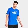 Puma Mens Cotton Logo T-shirt In Royal Blue