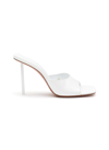 Amina Muaddi Laura Patent Leather Mules In White