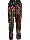 RED VALENTINO STAR-PRINT SILK TROUSERS