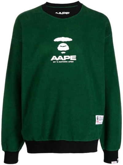 Aape By A Bathing Ape Logo-print Cotton Sweatshirt In Green