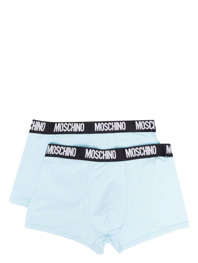 Moschino Logo-print Pack Of Briefs In Blue