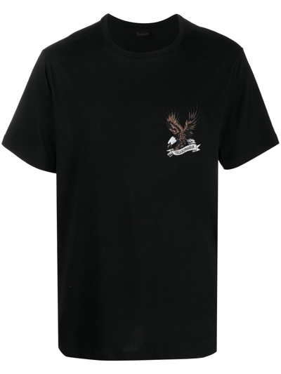 Billionaire Crest-logo Crew-neck T-shirt In Black
