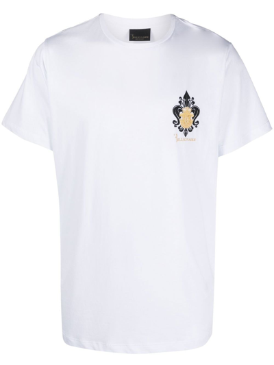 Billionaire Crest-logo Crew-neck T-shirt In White
