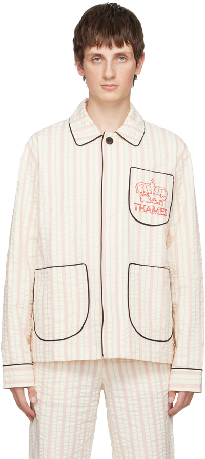 Thames Mmxx Off-white & Pink Boating Jacket In Cream, Pink