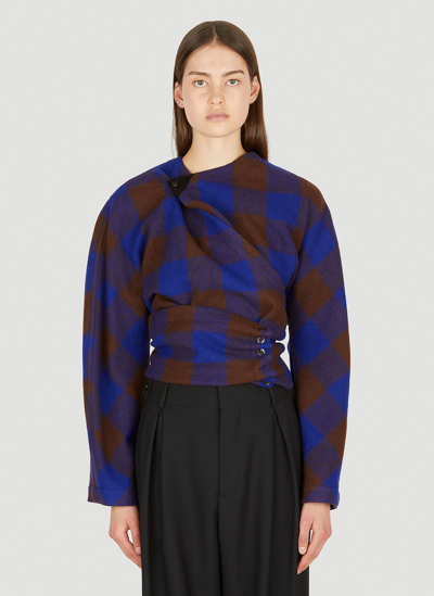 Lemaire Wool Wrap Top In Blue
