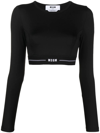 Msgm Long Sleeve Crop Top