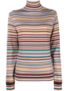 Paul Smith Roll-neck Stripe Jumper In Red