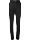 Philipp Plein High-waisted Denim Leggings In Black