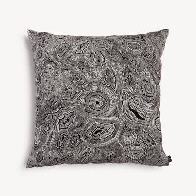 Fornasetti Outdoor Cushion Malachite In White/black