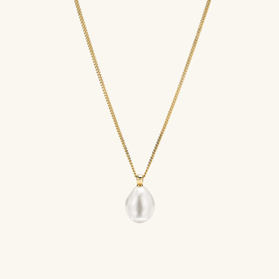 Mejuri Bold Pearl Pendant Necklace In Vermeil