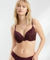 Maidenform Love The Lift Plunge Push-up Bra In Night Fire,rose Gold