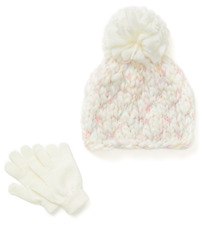 Inmocean Chunky Knit Hat And Glove Set, 2 Piece In Pink