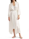 Papinelle Camille Lace Trim Silk Robe In Ivory