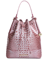 Brahmin Marlowe Melbourne Embossed Leather Shoulder Bag In Pink Icing