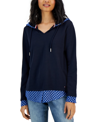 TOMMY HILFIGER WOMEN'S LAYERED-LOOK FRENCH TERRY HOODIE TOP