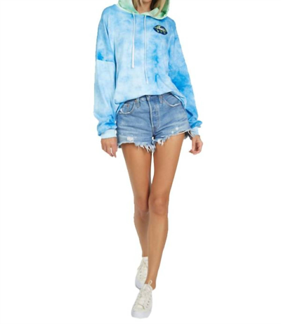 Lauren Moshi Lila World Peace Lips Sweatshirt In Tie Dye In Blue