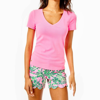 LILLY PULITZER Halee V-Neck Top in Shandy