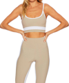 Beach Riot Eva Top In Tan White In Beige
