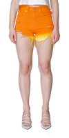 DENIMIST Nic High Rise Dip Dye Shorts In Orange Dip Dyed
