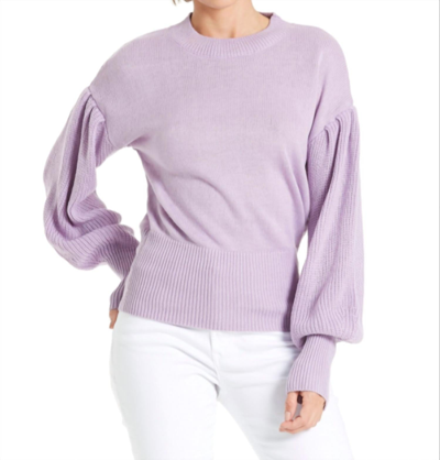Another Love Suri Bubble Sleeve Top In Lavender In Pink