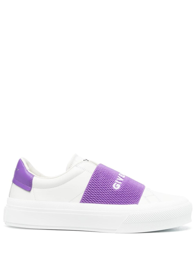 Givenchy Embroidered-logo Slip-on Sneakers In White