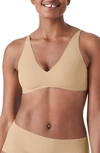 True & Co. True Body Lift Wireless Hook Back Plunge Bra In Desert