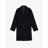 Ted Baker Raydon Peak-lapel Single-breasted Wool Coat In Navy