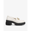 GUCCI ROMANCE GG-EMBELLISHED LEATHER LOAFERS,57685800