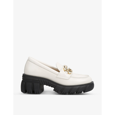 Gucci 40mm Romance Leather Loafers In White