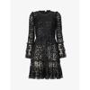 Needle & Thread Annie Sequin-embellished Recycled-polyester Mini Dress In Graphite