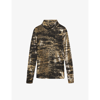 Ted Baker Sofiy Foil Print Mesh Top In Black