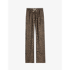 Zadig & Voltaire Pomy Leopard-print Drawstring-waist Trousers In Naturel