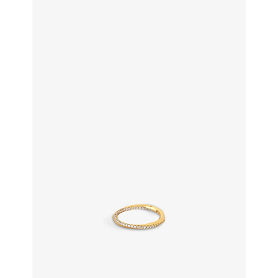 Astrid & Miyu Orbit 18ct Yellow Gold-plated Recycled Sterling-silver And Cubic Zirconia Ring