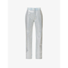 Frame Le Jane High Rise Straight Rhinestone Jeans In Glitz
