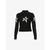 Perfect Moment Cable Underwear Sweater Black In Black