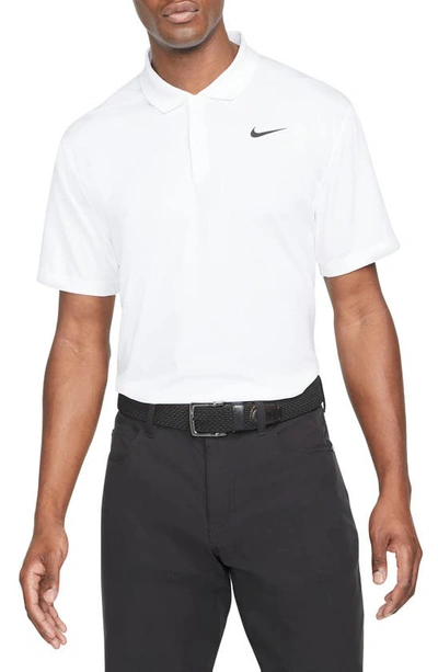 Nike Dri-fit Victory Golf Polo In White/black