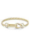 Swarovski Ladies Dextera Gold-tone Plated Mixed Links Pave Bracelet In Gold