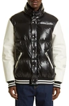 Moncler Genius 7 Moncler Frgmt Hiroshi Fujiwara Quinlan Quilted Shell And Leather Down Jacket In Black/ White