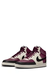 Nike Court Vision Mid Next Nature Dn3577-600 Basketball Shoes Men Dark Beetroot In Dark Beetroot/ Black/ Sail
