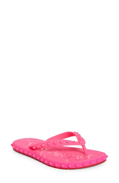 Christian Louboutin Super Loubi Flip Flop In Pink