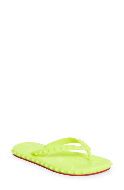 Christian Louboutin Super Loubi Flip Flop In Fluo Yellow