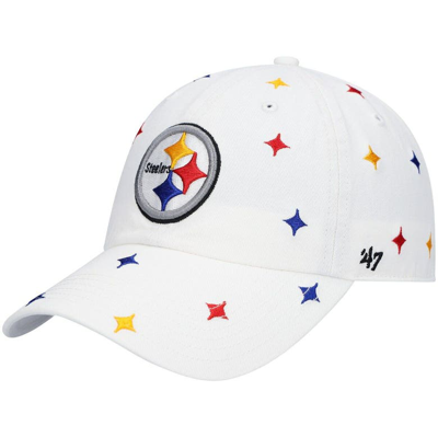 47 Brand '47 White Pittsburgh Steelers Multi Confetti Clean Up Adjustable Hat