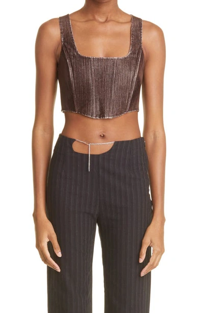 Paloma Wool Dusk Corset Laced Bustier Top In Brown